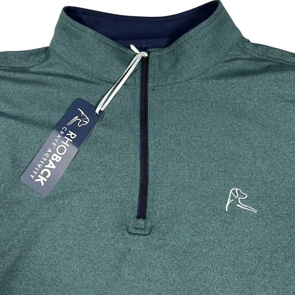Rhoback Quarter Zip Pullover Mens Large Green NWT The Ponderosa Performance Golf - Picture 1 of 5